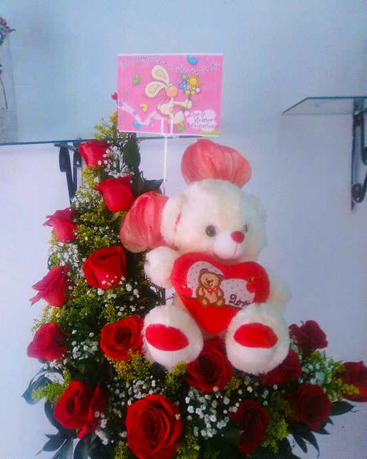 Media Luna Rosas y Peluche