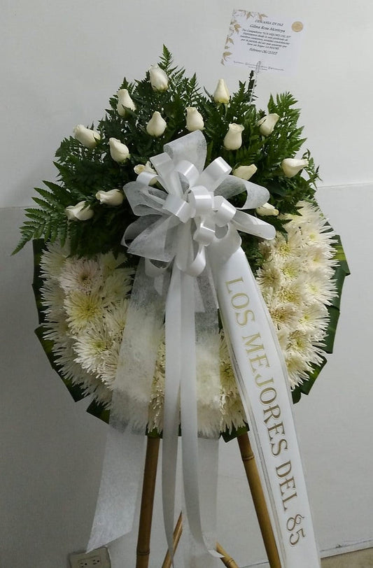 Corona Fúnebre Rosas y Fully