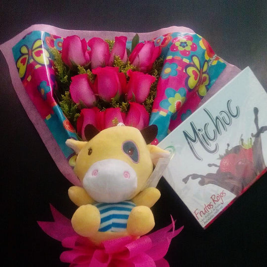 Ramillete Rosas y Peluche