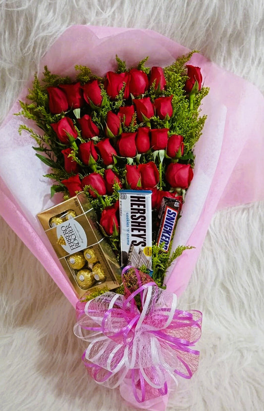 Ramillete Rosas y Chocolates