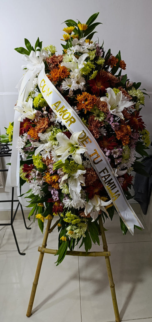 Pedestal Fúnebre Flores Tropicales
