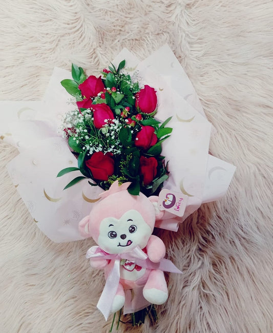 Ramillete  Rosas y Peluche