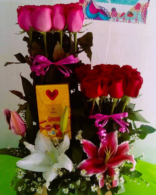 Ikebana Rosas y Lirios