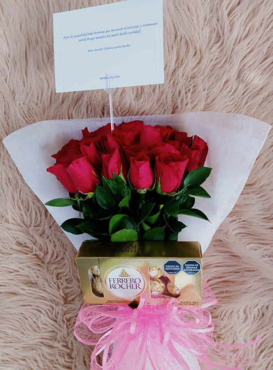 Ramillete Rosas y Chocolates