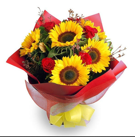 Bouquet Mini Rosas y Girasoles