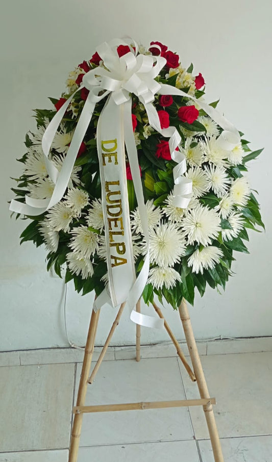 Corona Fúnebre Rosas y Fully