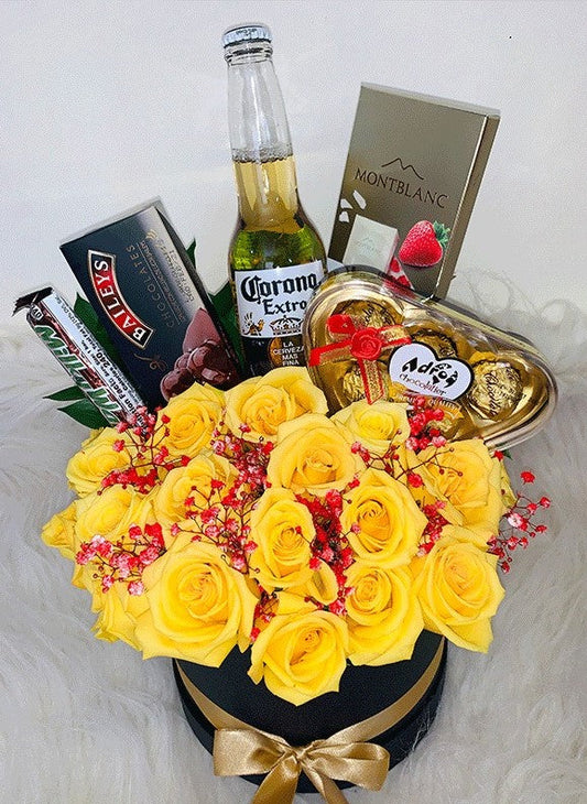 Caja Rosas, Cerveza y Chocolates