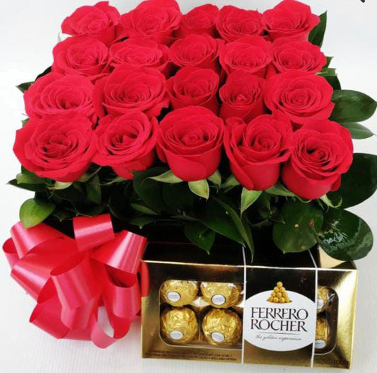Caja Rosas y Chocolates